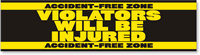 Accident Free Zone Violators Injured Sticker