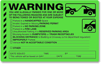 Illegally Parked Reason Sticker