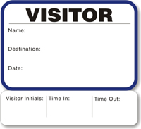 Sign-Out 1-Day Time Expiring Voiding Visitor Pass