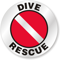 Dive Rescue Hard Hat Stickers