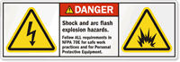 Shock And Arc Flash Explosion Hazards Label