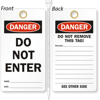 Do Not Enter Lockout Tag