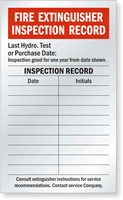 Fire Extinguisher Inspection Labels