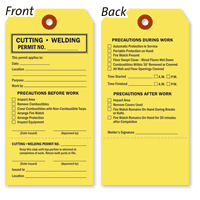 Hot Work Permit Tag with Tear-Stub