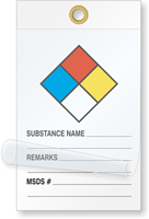 NFPA Diamond Substance Name Self-Laminating Tags