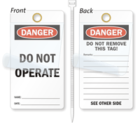 Do Not Operate Self-Laminating Lockout Tag