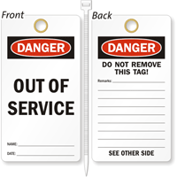 Out Of Service Lockout Tag