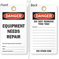 Equipment Needs Repair Lockout Tag