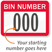 BIN NUMBER, with consecutive numbering