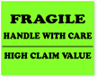 Fragile Handle Care High Value Label