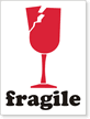 International shipping labels show a breaking wine glass - an easy way for everyone to understand that your shipment is fragile.