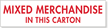 Mixed Merchandise in this Carton Label