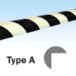 Corner bumper Type A, black-photoluminescent