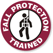 FALL PROTECTION TRAINED Hard HAT DECAL