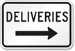 Deliveries Sign (right arrow)