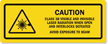 CLASS 3B VISIBLE, INVISIBLE LASER RADIATION LABEL