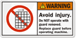 Replace Guard Before Operating Machine Label