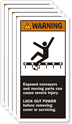 Warning Exposed Conveyors Severe Injury Label