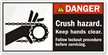 Crush Hazard. Keep Hands Clear Label
