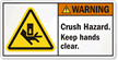 Crush Hazard. Keep hands clear.