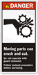 Moving Parts. Lockout Procedure Before Servicing Label