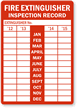 Fire Extinguisher Inspection Record Label