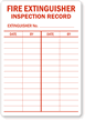 Fire Extinguisher Inspection Record