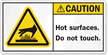 Hot surface. Do not touch.
