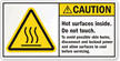 Hot Surfaces Inside. Do Not Touch Label