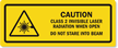 CLASS 2 INVISIBLE LASER RADIATION LABEL
