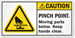 Pinch Point. Keep Hands Clear Label