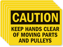 Caution: Keep Hands Clear Moving Parts Label