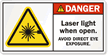 Laser AVOID DIRECT EYE EXPOSURE Label