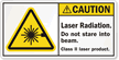 Laser Radiation. Do not stare beam Label