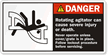 Rotating Agitator Can Cause Severe Injury/Death Label