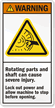 Rotating Parts Shaft Cause Severe Injury Label