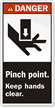 Pinch Point Hands Clear Label
