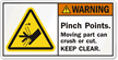 Pinch Points KEEP CLEAR Label