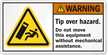 Tip Hazard. Do Not Move Equipment Label