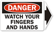 Danger Watch Fingers Hands Label