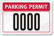 Reflective Parking Permit Outside of Car Window
