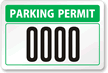 Reflective Parking Permit Outside of Car Window