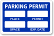 Parking Permit for Inside of Car Window