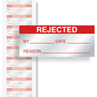 Rejected Calibration Labels, Red On Silver