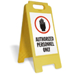 Authorized Personnel Only (W/Graphic) Fold-Ups® Floor Sign