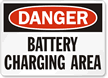 Danger Battery Charging Area Sign