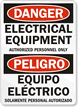 Danger Electrical Equipment Authorized Personnel Sign