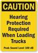 Caution Loading Trucks Protection Sign