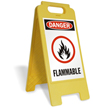 Danger Flammable with Graphic Free-Standing Sign