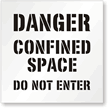 Floor Stencil - Danger: Confined Space Sign